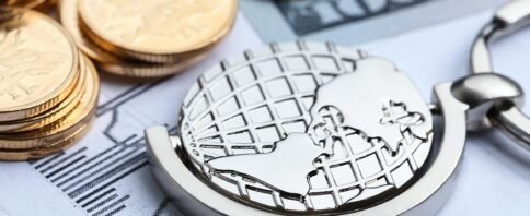 coins-paper-money-globe-white-statistic-form-background.