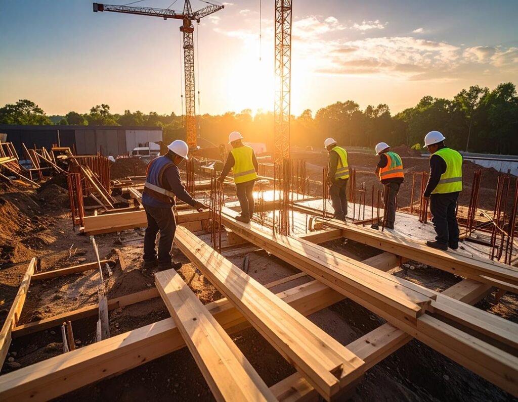 _Firefly_crear una imagen de una construccion con trabajadores  917446