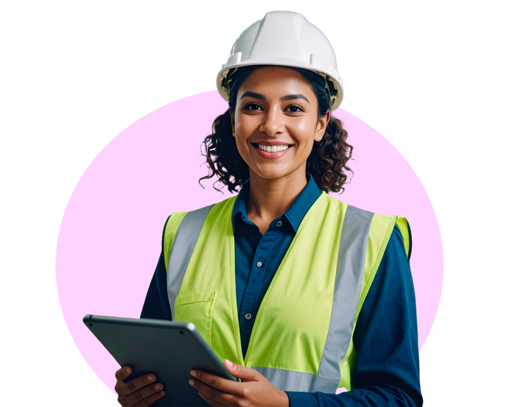 _Firefly_crear una imagen donde se muestre a la mujer ingeniera de la construcción con tecnolo 312970